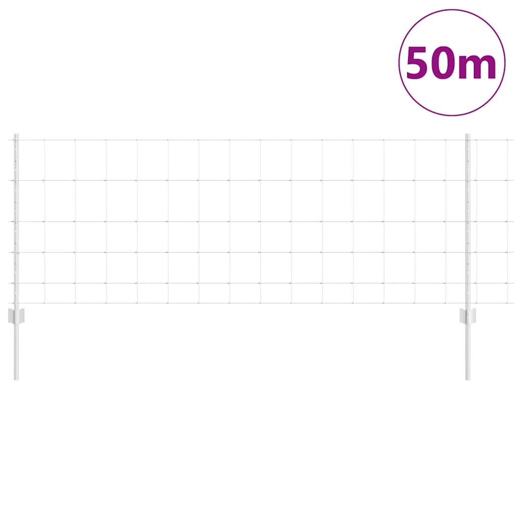 Recinzione con pali. Argento 0.8 x 50 m Acciaio 3337142