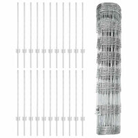 Recinzione con pali. Argento 0.8 x 50 m Acciaio 3337144