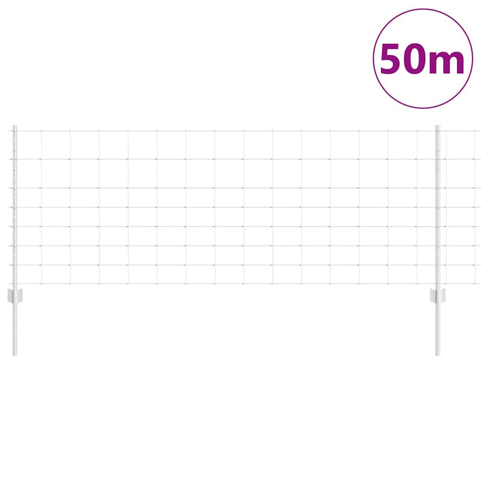 Recinzione con pali. Argento 0.8 x 50 m Acciaio 3337144