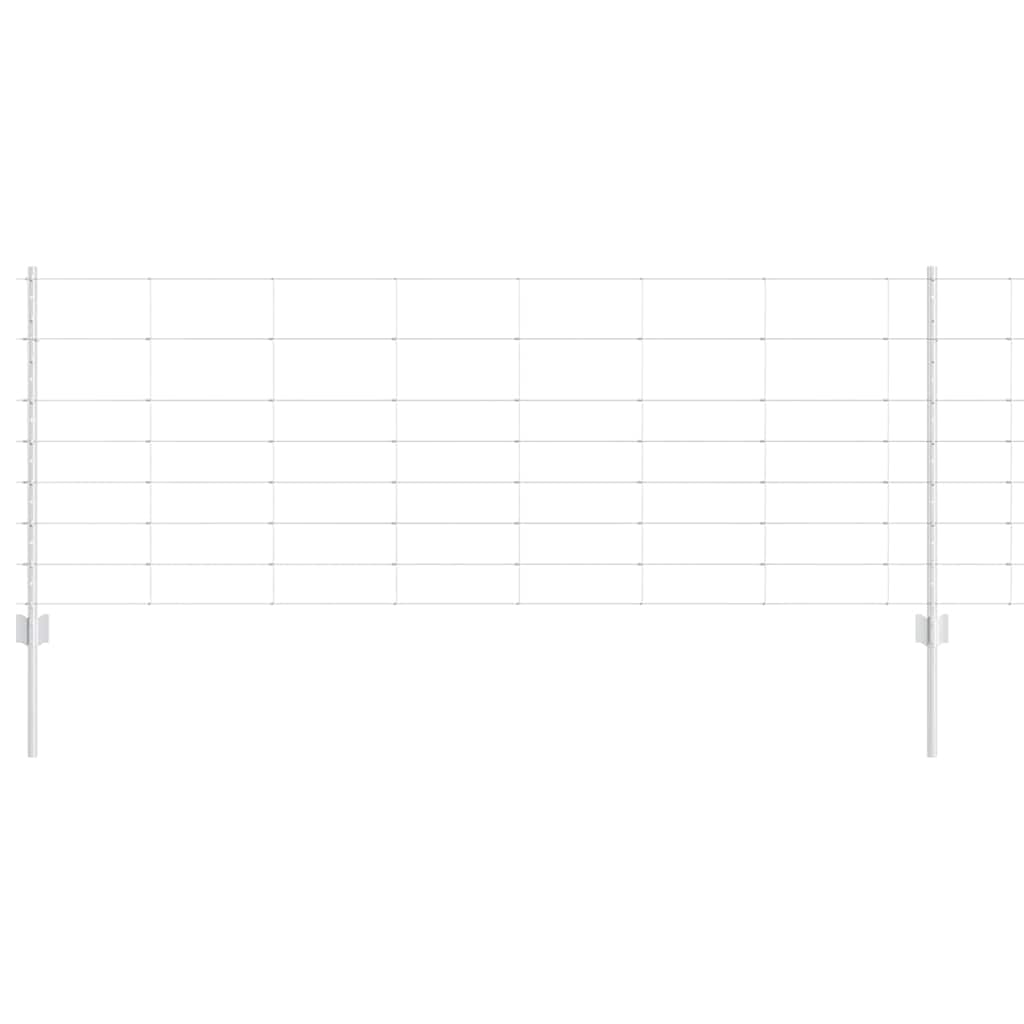 Recinzione con pali. Argento 0.8 x 50 m Acciaio 3337145