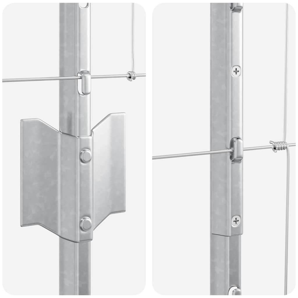 Recinzione con pali. Argento 1 x 50 m Acciaio 3337147