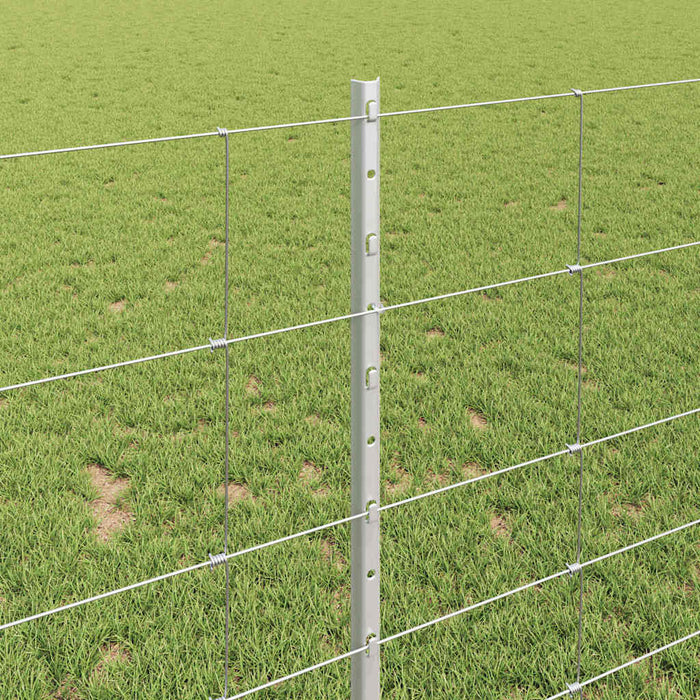 Recinzione con pali. Argento 1 x 50 m Acciaio 3337149