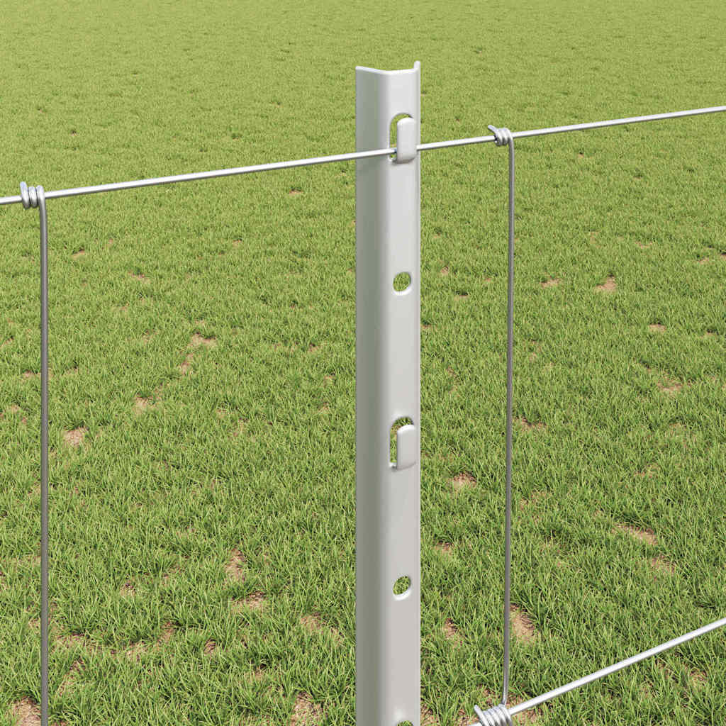 Recinzione con pali. Argento 1.2 x 50 m Acciaio 3337150