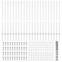 Recinzione con pali. Argento 1.2 x 50 m Acciaio 3337150