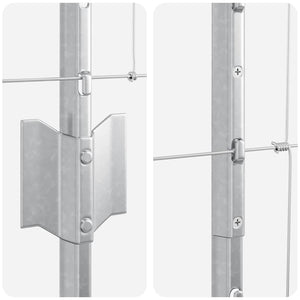 Recinzione con pali. Argento 1.2 x 50 m Acciaio 3337151