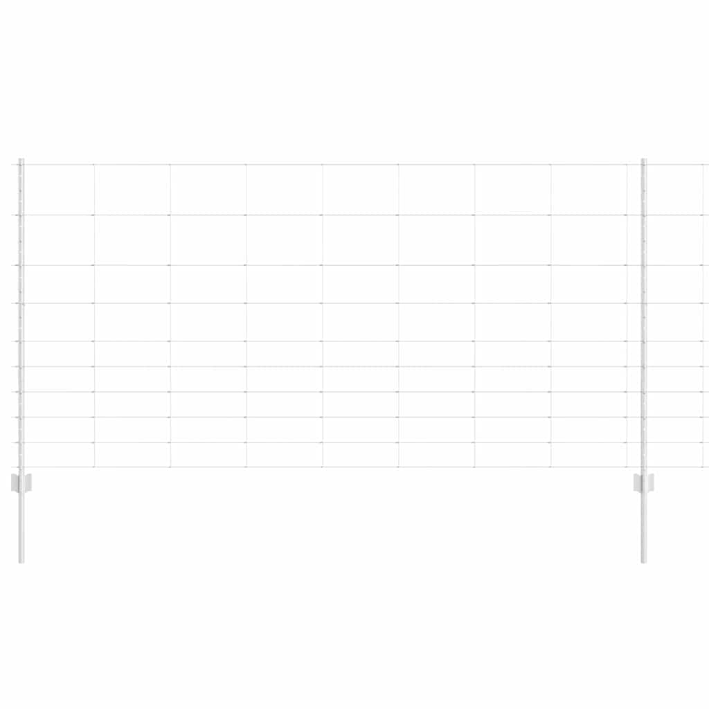Recinzione con pali. Argento 1.2 x 50 m Acciaio 3337151