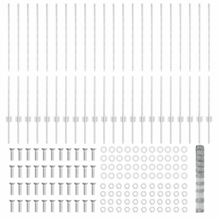 Recinzione con pali. Argento 1.2 x 50 m Acciaio 3337151
