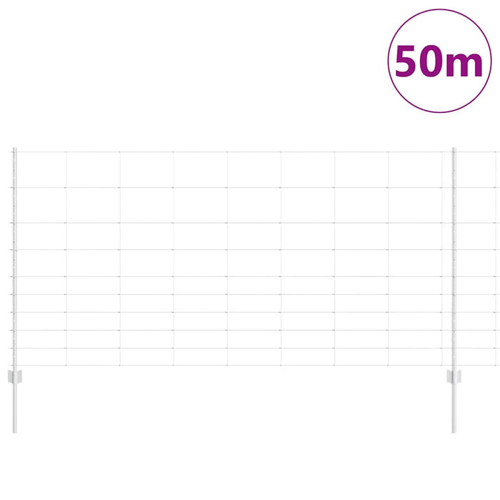 Recinzione con pali. Argento 1.2 x 50 m Acciaio 3337151