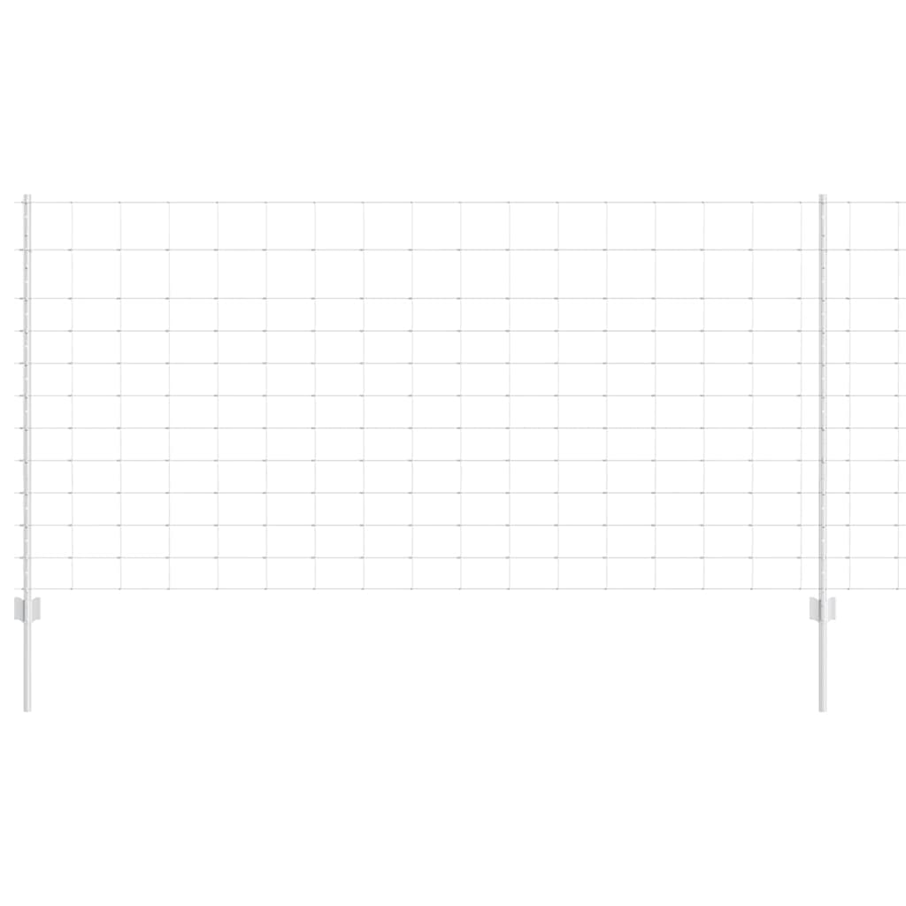 Recinzione con pali. Argento 1.2 x 50 m Acciaio 3337152