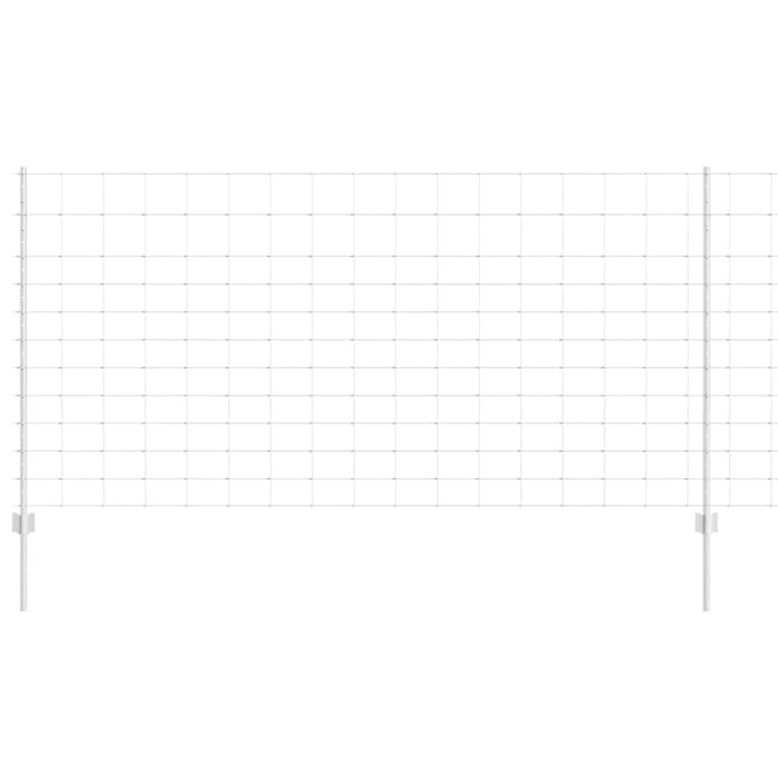 Recinzione con pali. Argento 1.2 x 50 m Acciaio 3337152