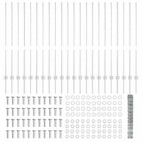 Recinzione con pali. Argento 1.2 x 50 m Acciaio 3337152