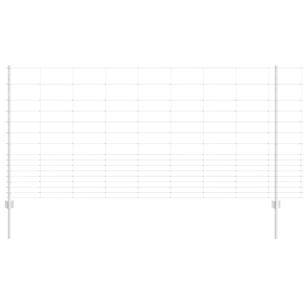 Recinzione con pali. Argento 1.2 x 50 m Acciaio 3337155