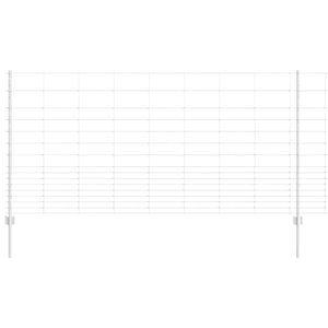 Recinzione con pali. Argento 1.2 x 50 m Acciaio 3337155
