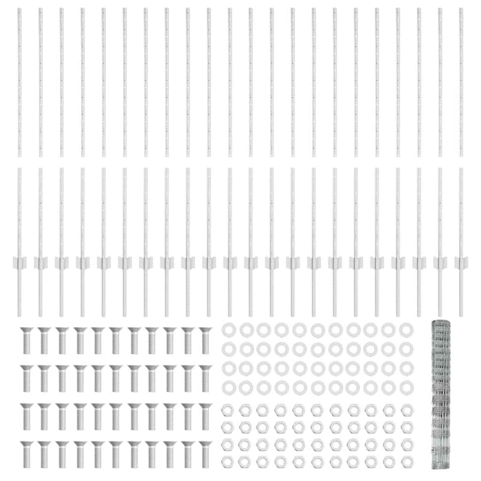 Recinzione con pali. Argento 1.2 x 50 m Acciaio 3337155