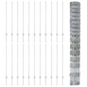 Recinzione con pali. Argento 1.2 x 50 m Acciaio 3337155