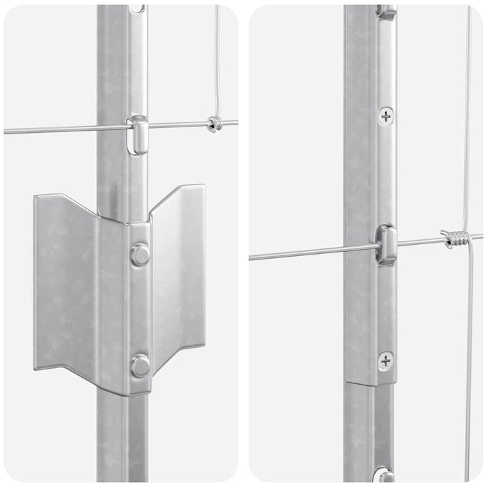 Recinzione con pali. Argento 1.5 x 50 m Acciaio 3337162