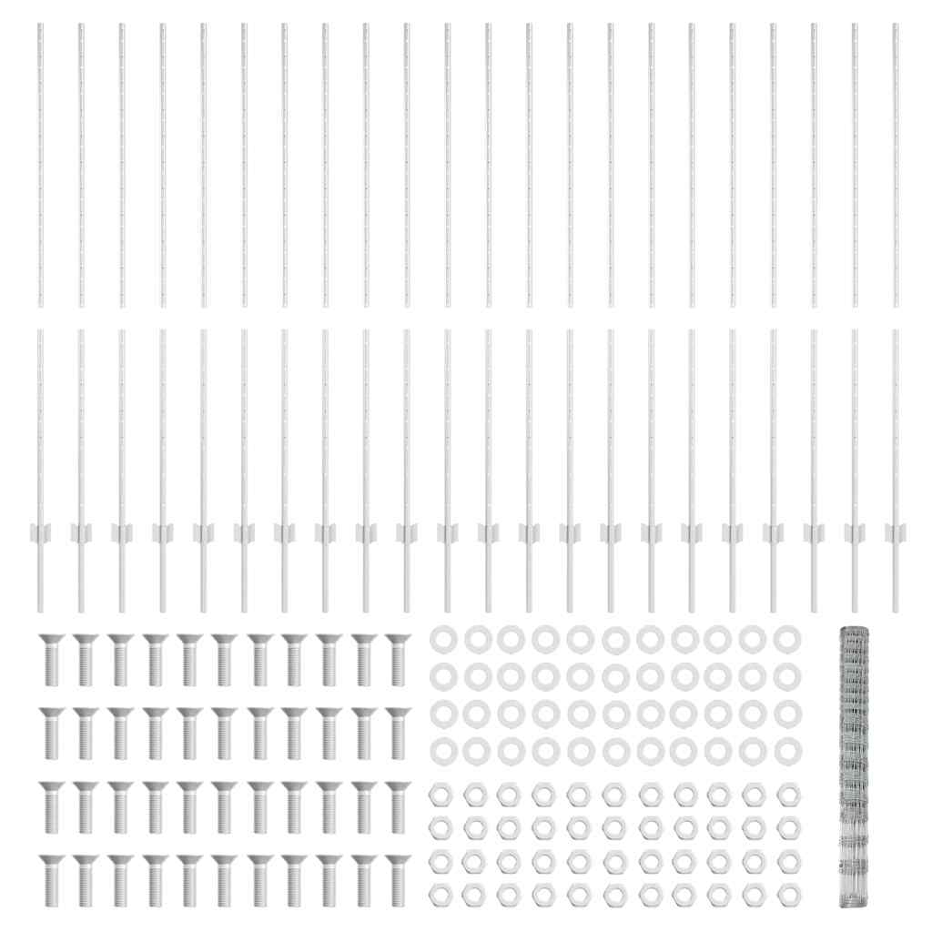 Recinzione con pali. Argento 1.5 x 50 m Acciaio 3337162
