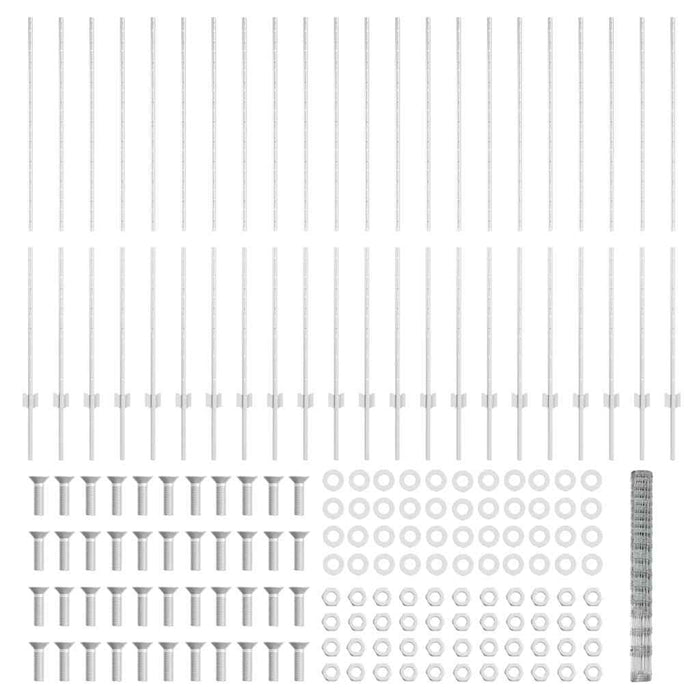 Recinzione con pali. Argento 1.5 x 50 m Acciaio 3337162