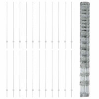 Recinzione con pali. Argento 1.5 x 50 m Acciaio 3337162