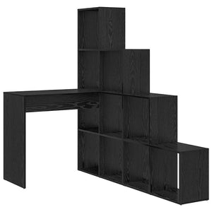 vidaXL Scrivania ad angolo Rovere nero 101,5 x 149,5 x 149,5 cm