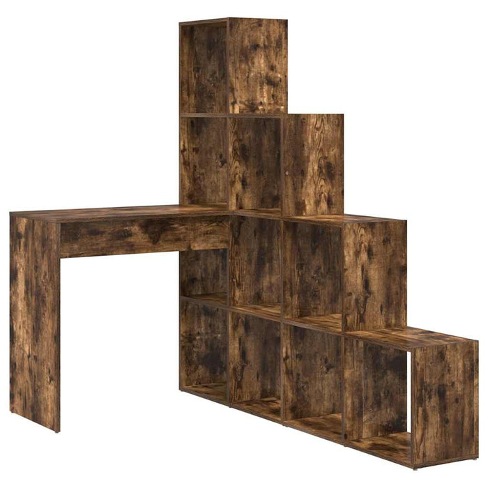 vidaXL Scrivania ad angolo Rovere fumo 101,5 x 149,5 x 149,5 cm