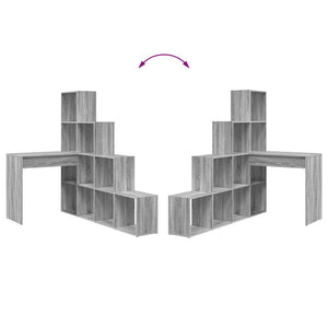 vidaXL Scrivania ad angolo Grigio sonoma 101,5 x 149,5 x 149,5 cm