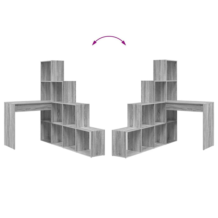 vidaXL Scrivania ad angolo Grigio sonoma 101,5 x 149,5 x 149,5 cm