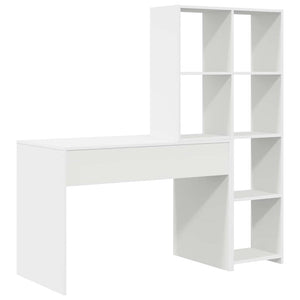 vidaXL Scrivania Bianco 138.5 x 55 x 143 cm Legno multistrato