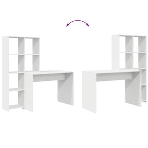 vidaXL Scrivania Bianco 138.5 x 55 x 143 cm Legno multistrato