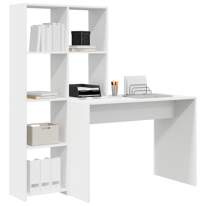vidaXL Scrivania Bianco 138.5 x 55 x 143 cm Legno multistrato