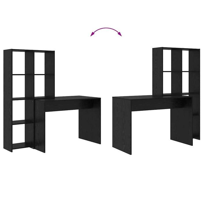 vidaXL Scrivania Rovere nero 138.5 x 55 x 143 cm Legno multistrato