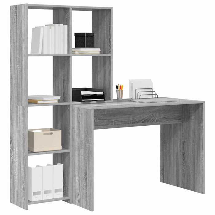 vidaXL Scrivania Grigio sonoma 138.5 x 55 x 143 cm Legno multistrato