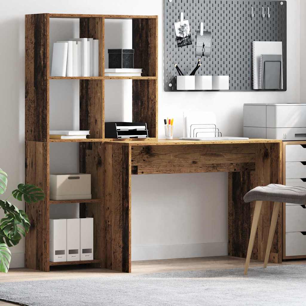 vidaXL Scrivania Legno vecchio 138.5 x 55 x 143 cm Legno multistrato