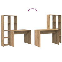 vidaXL Scrivania rovere artigianale 138.5 x 55 x 143 cm