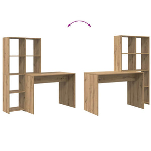 vidaXL Scrivania rovere artigianale 138.5 x 55 x 143 cm