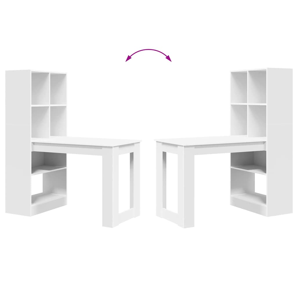 vidaXL Scrivania Bianco 122 x 67 x 145 cm Legno multistrato