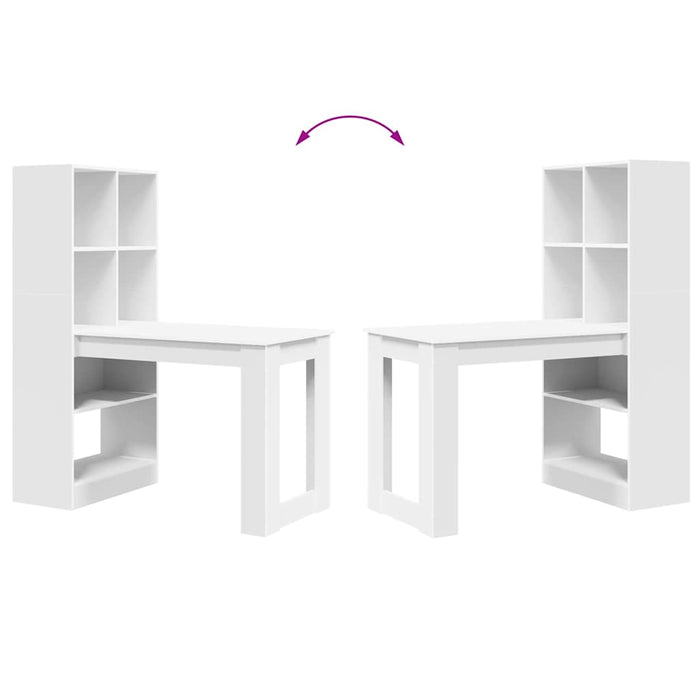 Scrivania Bianco 122 x 67 x 145 cm Legno multistrato 3337257