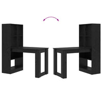 vidaXL Scrivania Rovere nero 122 x 67 x 145 cm Legno multistrato