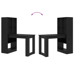 vidaXL Scrivania Rovere nero 122 x 67 x 145 cm Legno multistrato