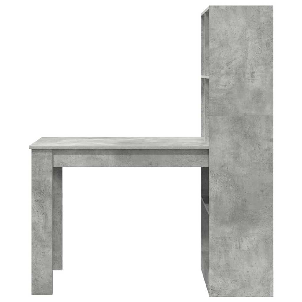 vidaXL Scrivania Grigio cemento 122 x 67 x 145 cm Legno multistrato