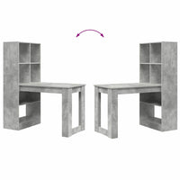 vidaXL Scrivania Grigio cemento 122 x 67 x 145 cm Legno multistrato