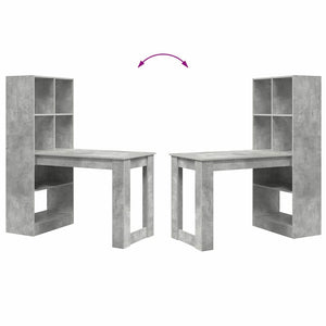 vidaXL Scrivania Grigio cemento 122 x 67 x 145 cm Legno multistrato