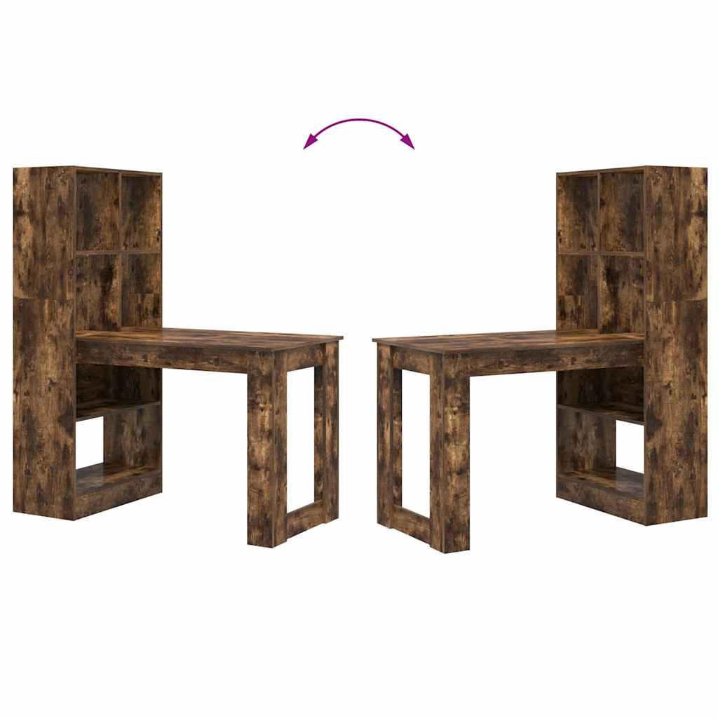 vidaXL Scrivania Rovere fumo 122 x 67 x 145 cm Legno multistrato