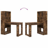 vidaXL Scrivania Rovere fumo 122 x 67 x 145 cm Legno multistrato