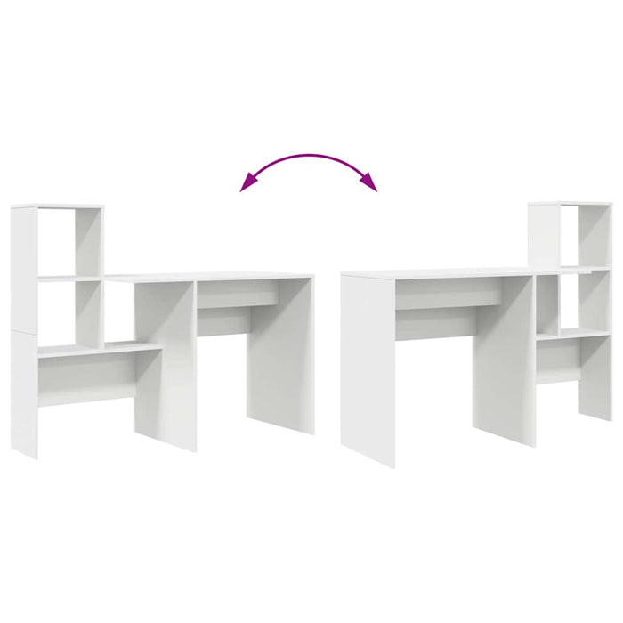 vidaXL Scrivania Bianco 131.5 x 50 x 106.5 cm Legno multistrato