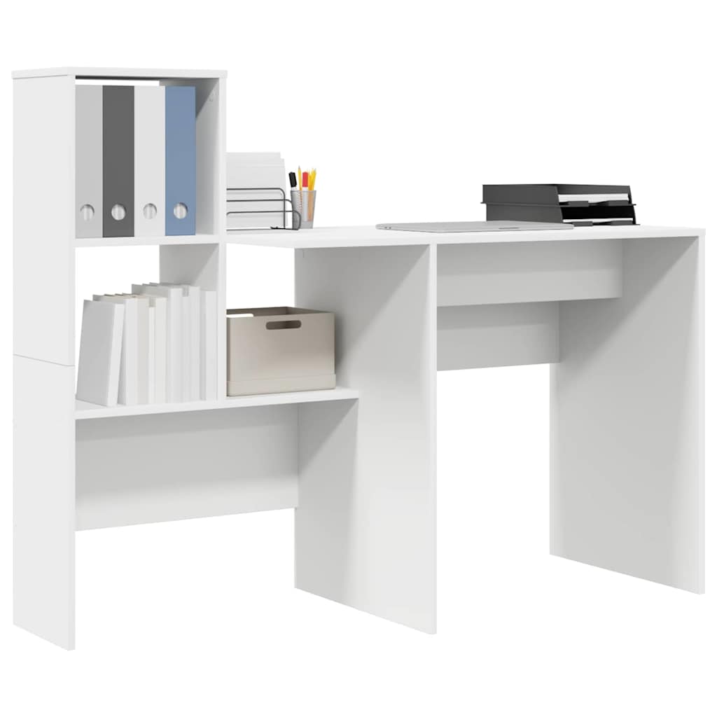vidaXL Scrivania Bianco 131.5 x 50 x 106.5 cm Legno multistrato
