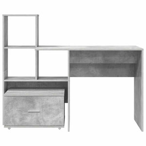 vidaXL Scrivania con cassetto Grigio cemento 131.5 x 50 x 106.5 cm