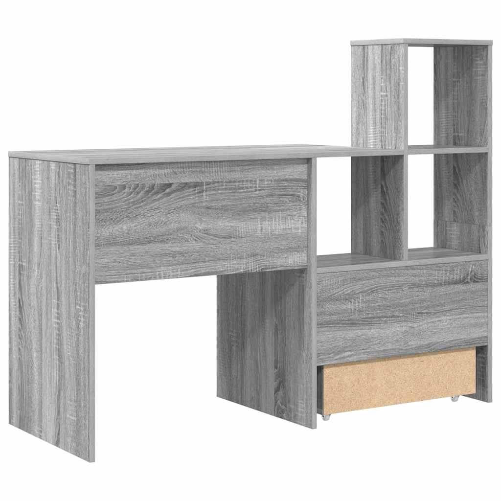 vidaXL Scrivania Grigio sonoma 131.5 x 50 x 106.5 cm Legno multistrato