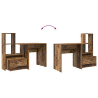 vidaXL Scrivania Legno vecchio 131.5 x 50 x 106.5 cm Legno multistrato