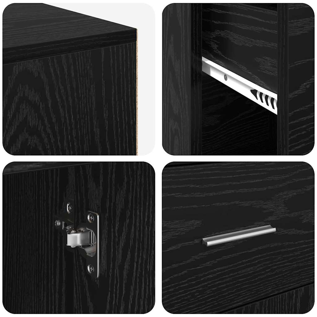 Scrivania ad angolo con cassetto Rovere nero 102 x 50 x 75 cm 3337274